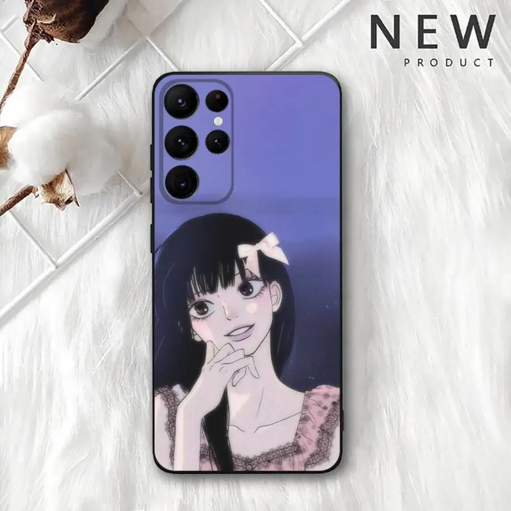 Casing Ponsel Kimi Ni Todoke Sawako untuk Samsung S 25,24,23,22,30,21,10,9,Ultra,Plus,Lite,FE,4,5G Casing Lembut Hitam