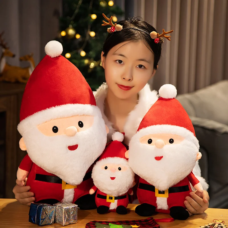 New Deer babbo natale peluche peluche morbido simpatico alce pupazzo di neve cuscino bambola giocattoli per bambini ragazze bambini regalo di natale