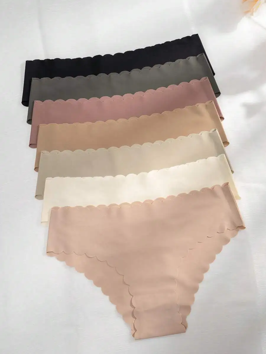 

7 Pack Scallop Trim No Show Panties For Women