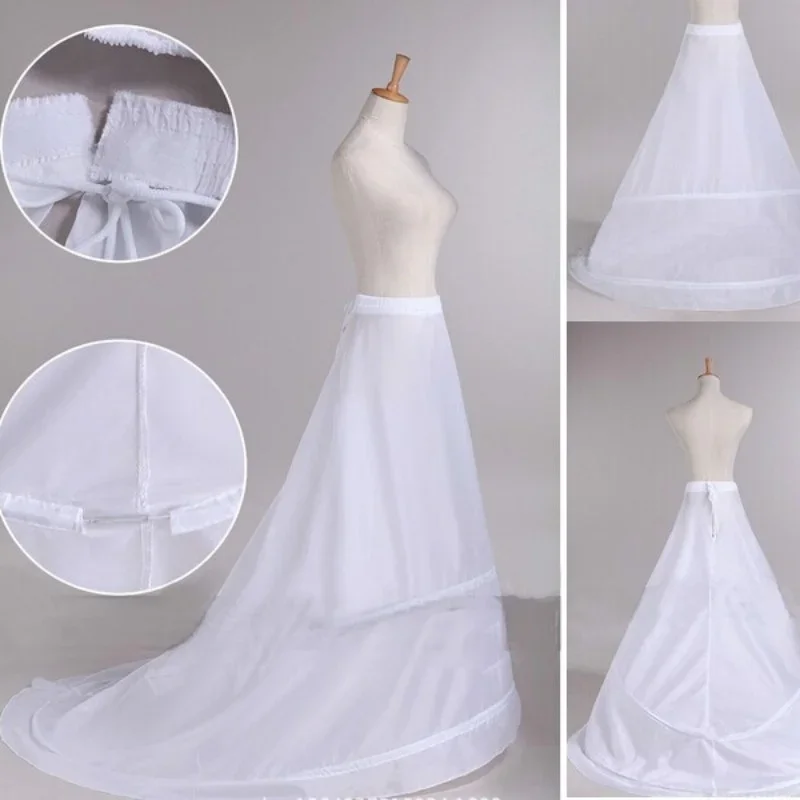 

2 Hoops Wedding Bridal Petticoat Wedding Undeskiert with The Train Wedding Petticoat for Bride