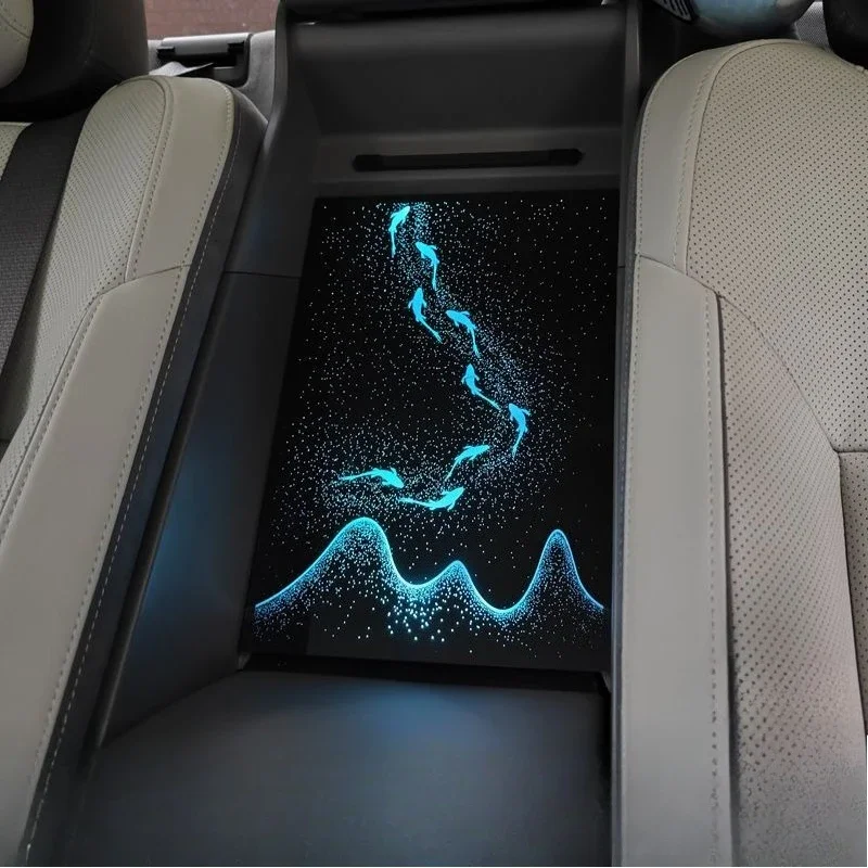 

Rear center armrest back panel ambient light