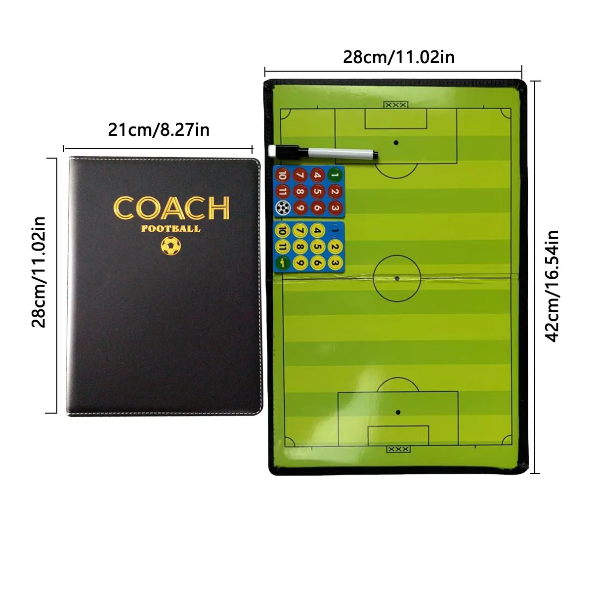 1PCS voetbal/basketbal tactisch bord, basketbal/voetbaltraining tactisch bord, opvouwbaar, beschrijfbaar, uitwisbaar