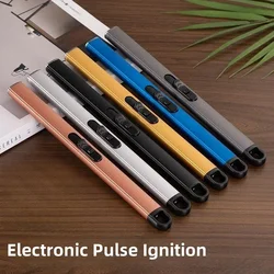 Creative Metal Flameless Electric Pulse Arc Plasma Lighter USB Rechargeable Lighter Outdoor Kitchen Barbecue Ignition