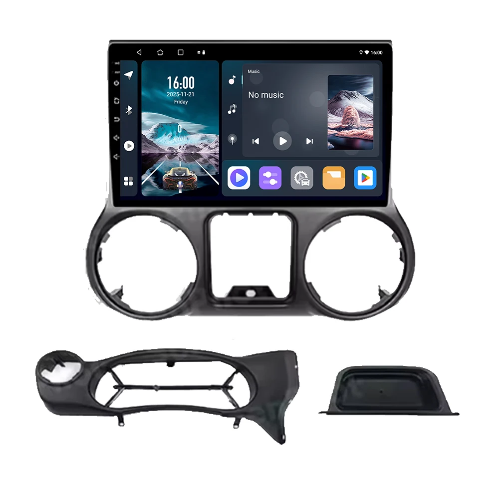 Android Auto do Jeep Wrangler 3 JK 2010 - 2018 Carplay Radio Samochodowe Stereo Multimedia WIFI+4G Odtwarzacz Jednostka Główna Autoradio Bluetooth — 2