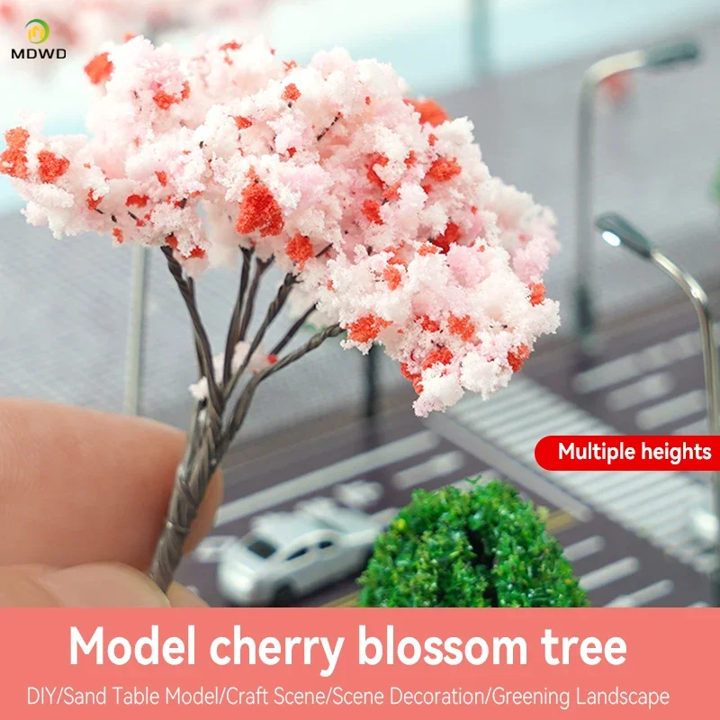 Mini Kersenbloesem Boom Model Multi Size Plant Stereoscopisch Model Kit Diy Zandtafel/HO Spoorweg Scène Layout Accessoires 5PC