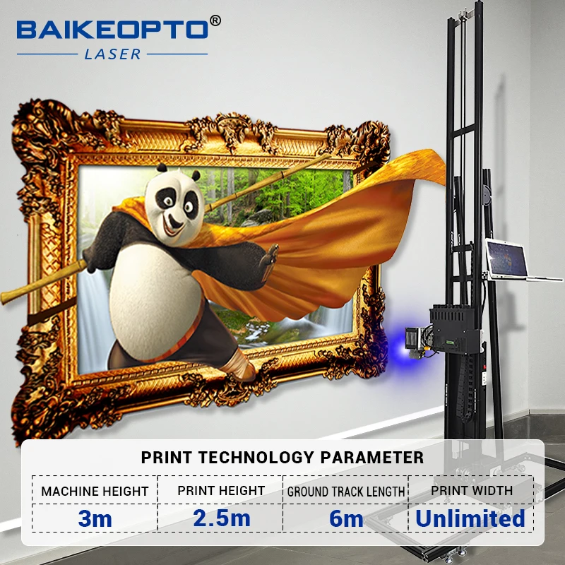 BK-UP600S 3D UV Commercial Advertising Printing Machine CMYKW Three DX10 Heads Outdoor Wall Art Printer