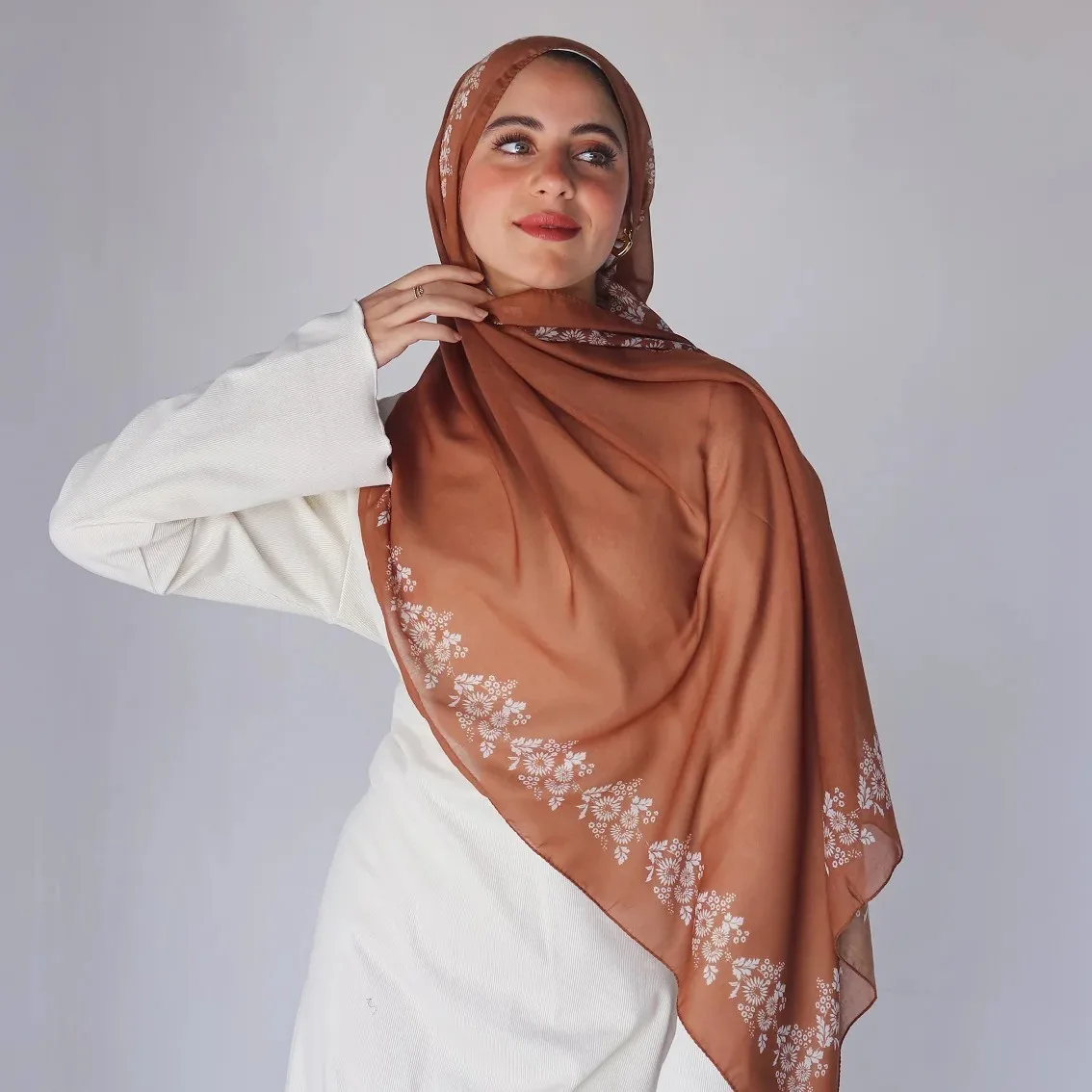 Hijabs estampa Woodsmo Encantada para Mulheres, Lenços Modais, Lenço, Lenços Designer Bandana, Hijab Muçulmano, Xaile Longo, Turquia