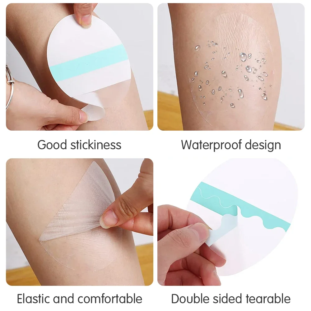 Sdotter 6/12Pcs Clear Anti-Friction Thigh Tape Sweat Absorption Disposable Spandex Pad Invisible Body Patches Outdoor Summer Spo