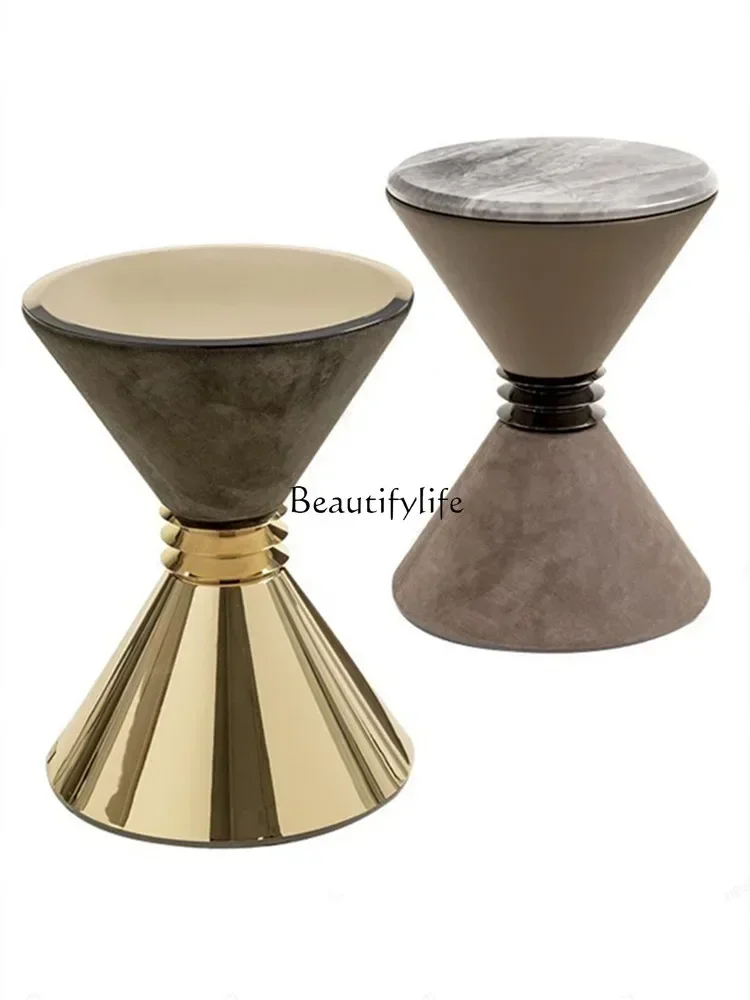 x4 Personalized Creative Design Waist-Tight Metal Sofa Side Table Mild Luxury Marble Corner Table
