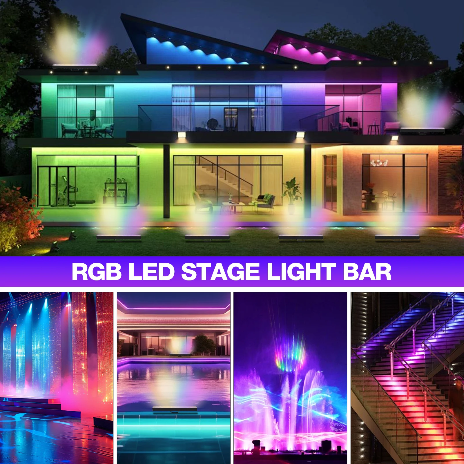 1/2/4 قطعة 120 واط RGB أضواء غسالة الجدار 97*13*12 سنتيمتر DMX512/التلقائي تشغيل ستروب المرحلة الإضاءة لعيد الميلاد حزب بار فندق الديكور
