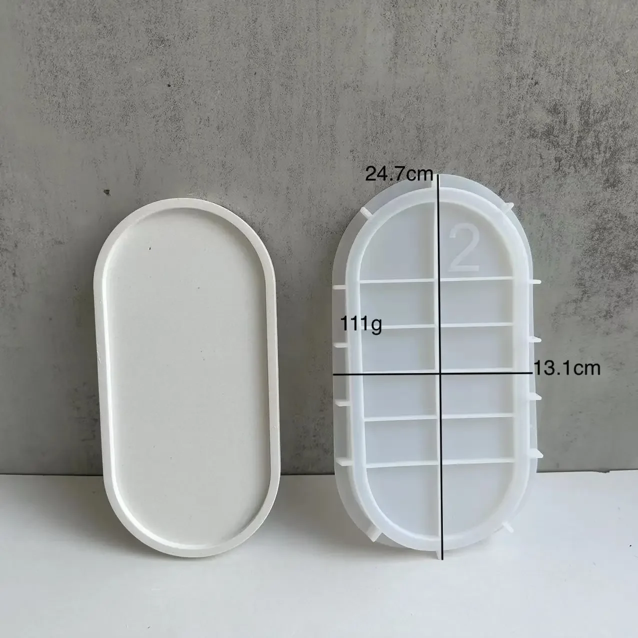 Silicone Gypsum Storage Tray Molds Oval Shape Tray Mold DIY Handmade Coaster Making Concrete Cement Mould Home Decoration