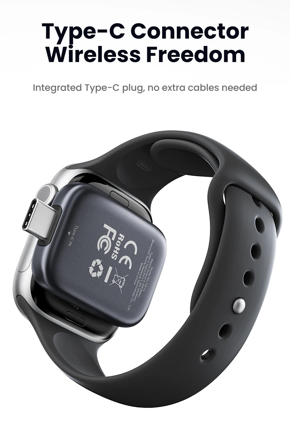 Toocki TW13 2,5W Kabelloses Ladegerät für iWatch S1-S11 SE 2-3 Ultra 1-3 Tragbares Typ-C Magnetisches Kabelloses Ladegerät für Apple Watch – Detail 6