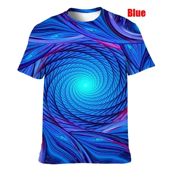 Summer Colorful T-Shirts Loose Comfortable Personality Short Sleeve for Men 3D Printed Neon Abstract Tee Shirt