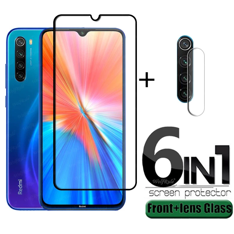 Protector de pantalla 6 en 1 para Redmi Note 8, cristal templado HD para Xiaomi Redmi Note 8, 9 S, 10 Pro