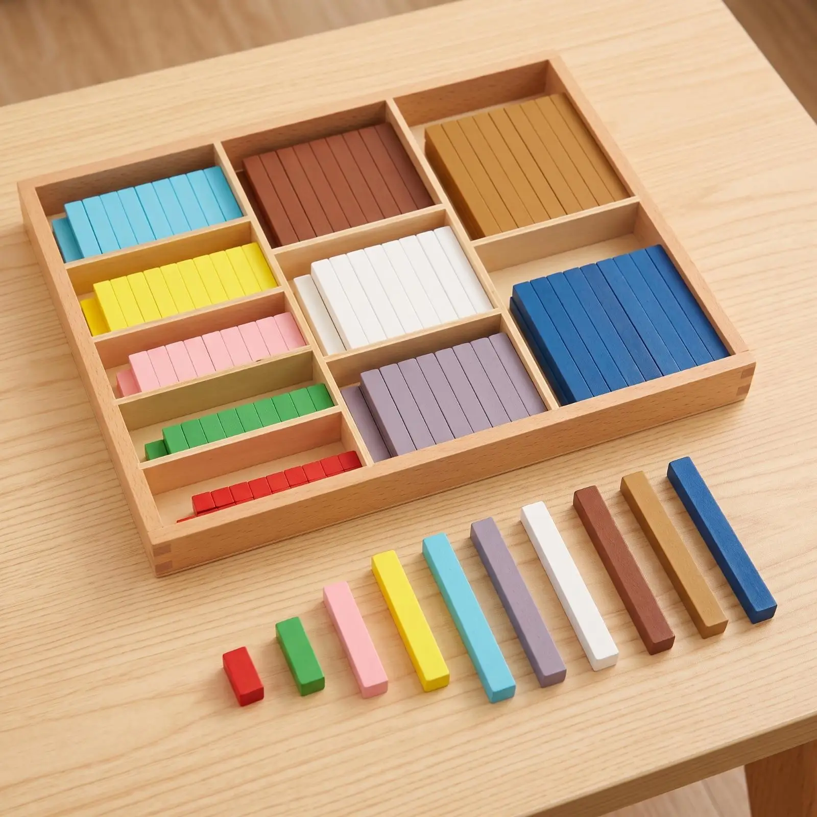 Number Rods Educational Math Manipulative Brightly Colored for Homeschool