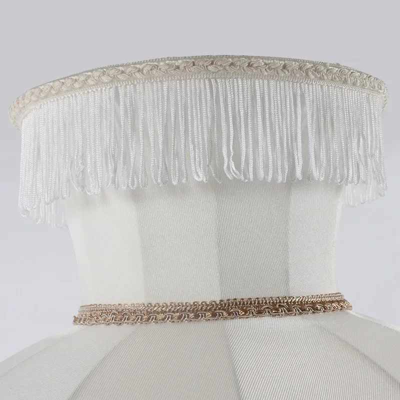 Modern high-grade elastic cloth cloth table lamp shade floor lamps, beige fringed lace fabric lampshade