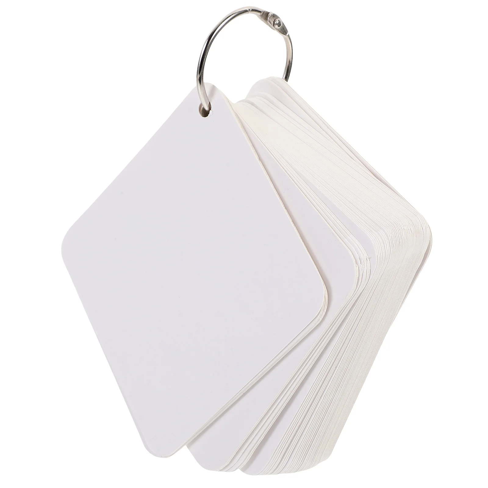 Tarjetas Bloc de notas en blanco con anillos, tarjetas de notas perforadas con preagujero, palabras en inglés Flash, carpeta blanca para bebé