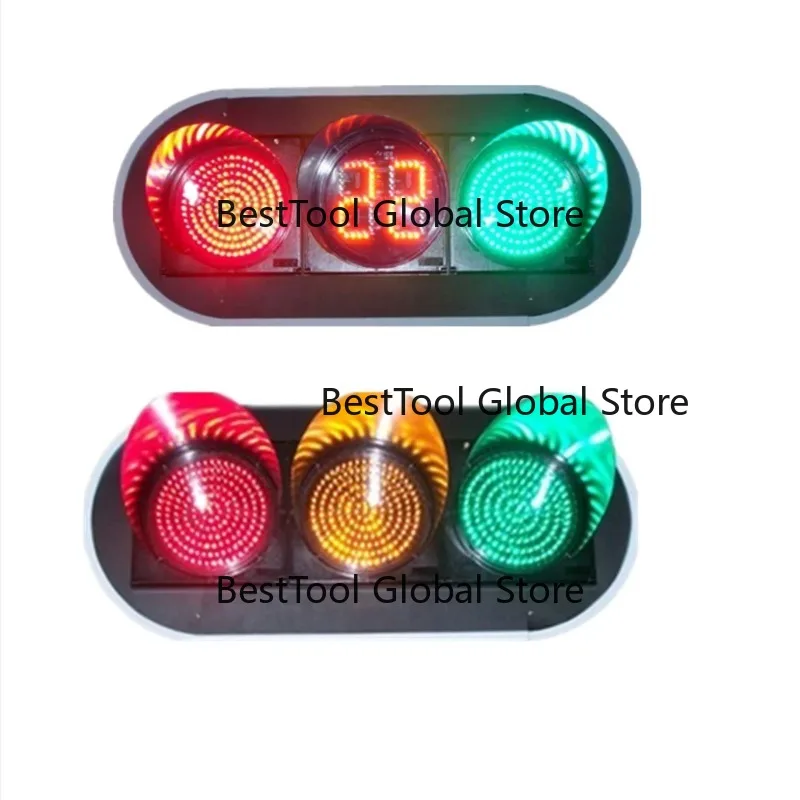Solar or electric 3-color pedestrian red, yellow and green LED traffic warning light/traffic light