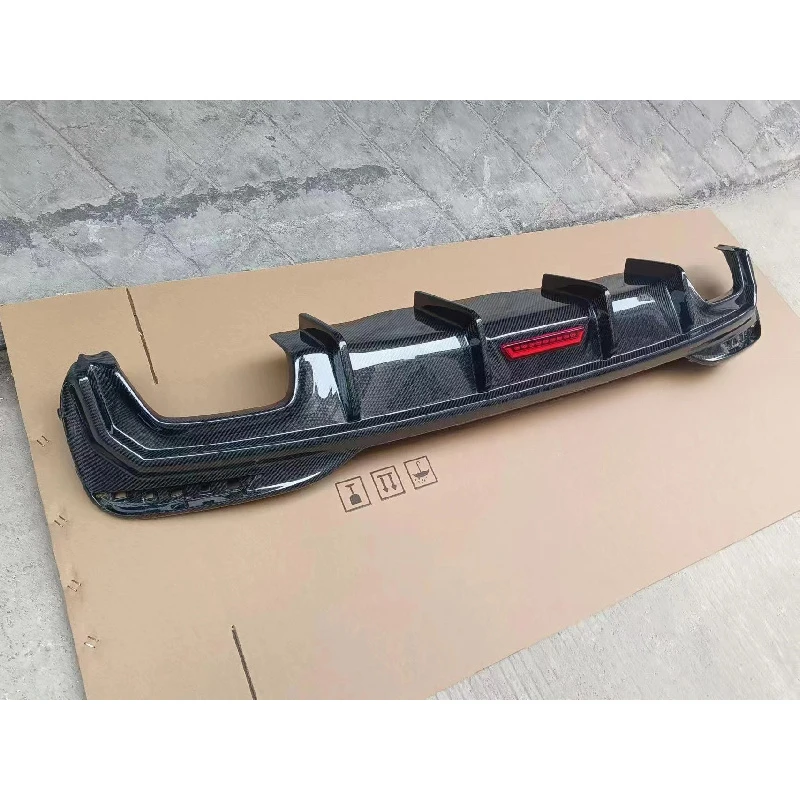Sturdy High Polishing Carbon Fiber Rear Bumper Lip, Exterior Sport Tuning Auto Body Kit Accessories