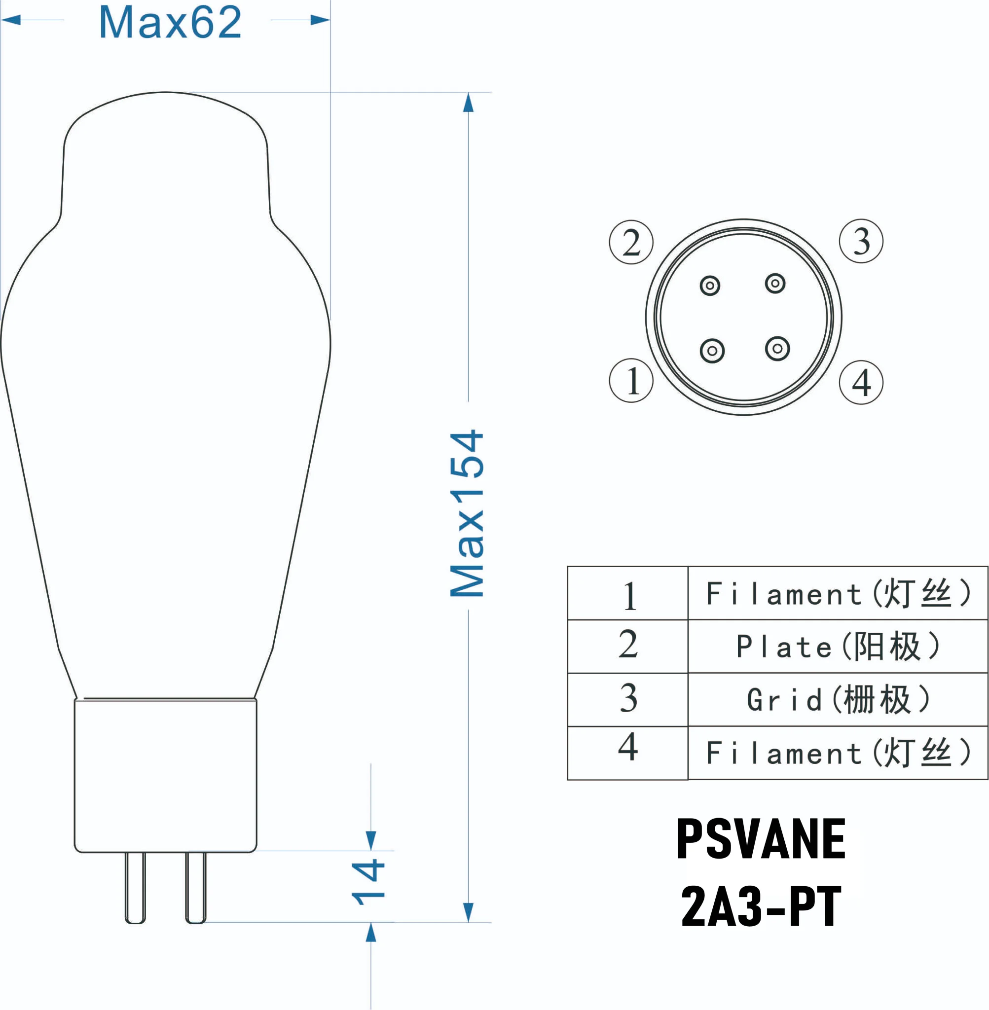 FEIYUE AMP 2025 NEUE PSVANE 2A3 PT Vakuumröhre Upgrade ACME 2A3 2A3D WE2A3 2A3C 2A3B 2A3T HIFI Audio Ventil Elektronenröhre Verstärker – Detail 1