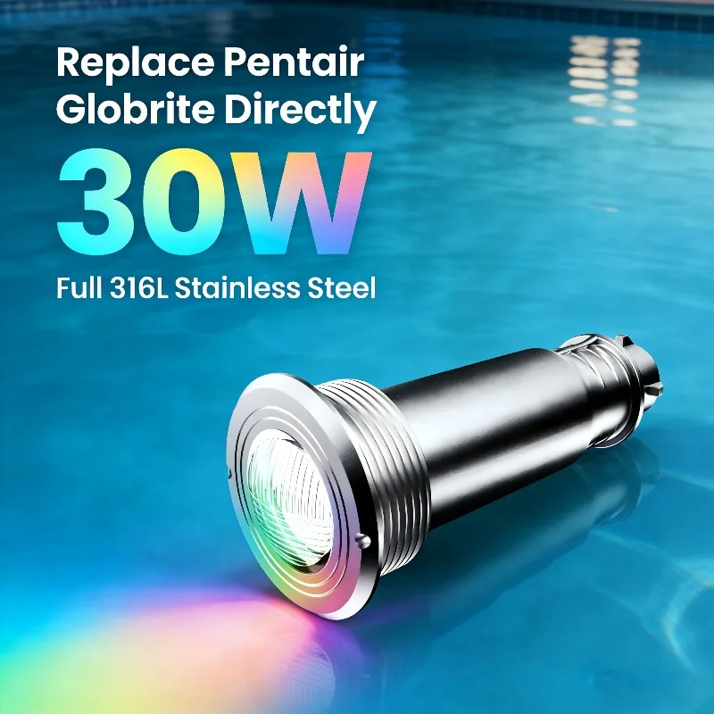 30W super bright replacement light replacement, direct multi-color discoloration, white 12V 100FT pool light