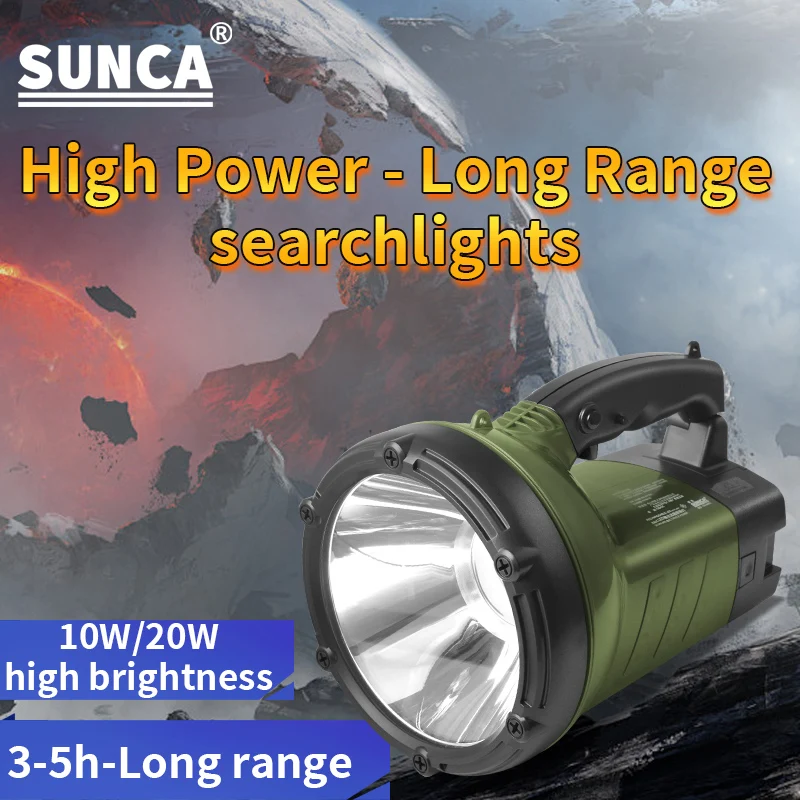 Luce di ricerca esterna ad alta potenza da 10 W, buona qualità, prezzo economico, faro portatile multifunzione