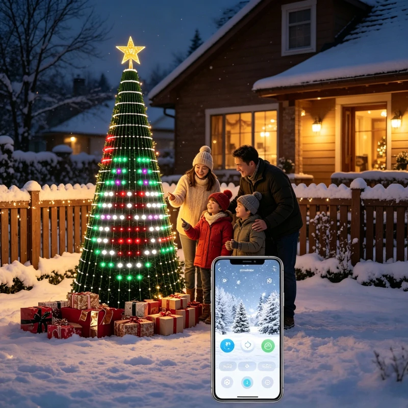 Christmas Tree Star Lights Smart RGB Christmas Light with Remote Timer Music Sync Bluetooth App Controlled Holiday Lighting view 5