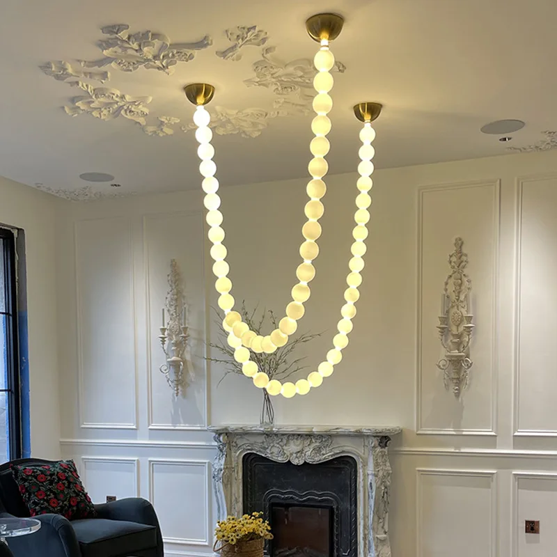 

REVEN 2026 Designer Magic bean Chandelier Modern Luxury Acrylic Pendant Lamp Luster Dimmable Adjustable Height for Living Room