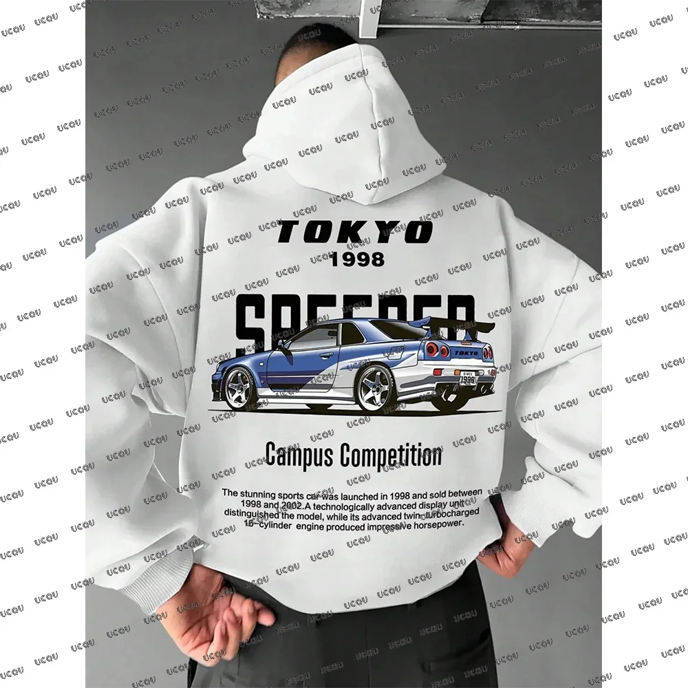 

Tokyo 1998 Retro Hoodie For Men Autumn Winter Racing Competition Hoodie Motorcycle Warm Hoodies Harajuku Gothic Style Hoodie