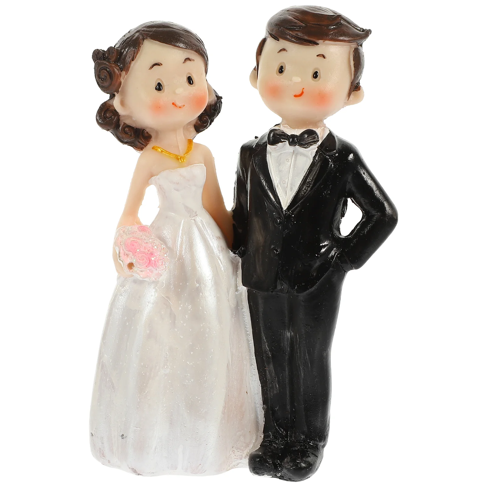 Couple Statue Wedding Ornaments Multi-function Decor Wear-resistant Figure Delicate Desktop Tabletop Cake Bride