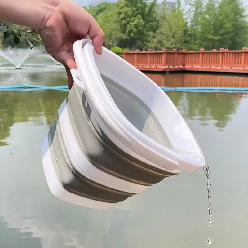

Ведро для чистки с ручкой, складное ведро для воды 5 л с ручкой, многофункциональное ведро для ванной комнаты, стирки на колесах, в помещении и на открытом воздухе