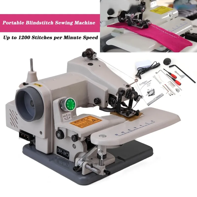 RM-500 Household Sewing Machine, Desktop Blind Stitching Machine, Trousers, Direct Drive Sewing Machine With Set Accessory 110v