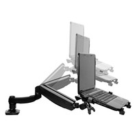 Loctek D5F Desktop Full Motion Gas Spring Dual Use 10-15.6inch Laptop Mount Holder + 10-27 Inch Monitor Holder Arm Bracket