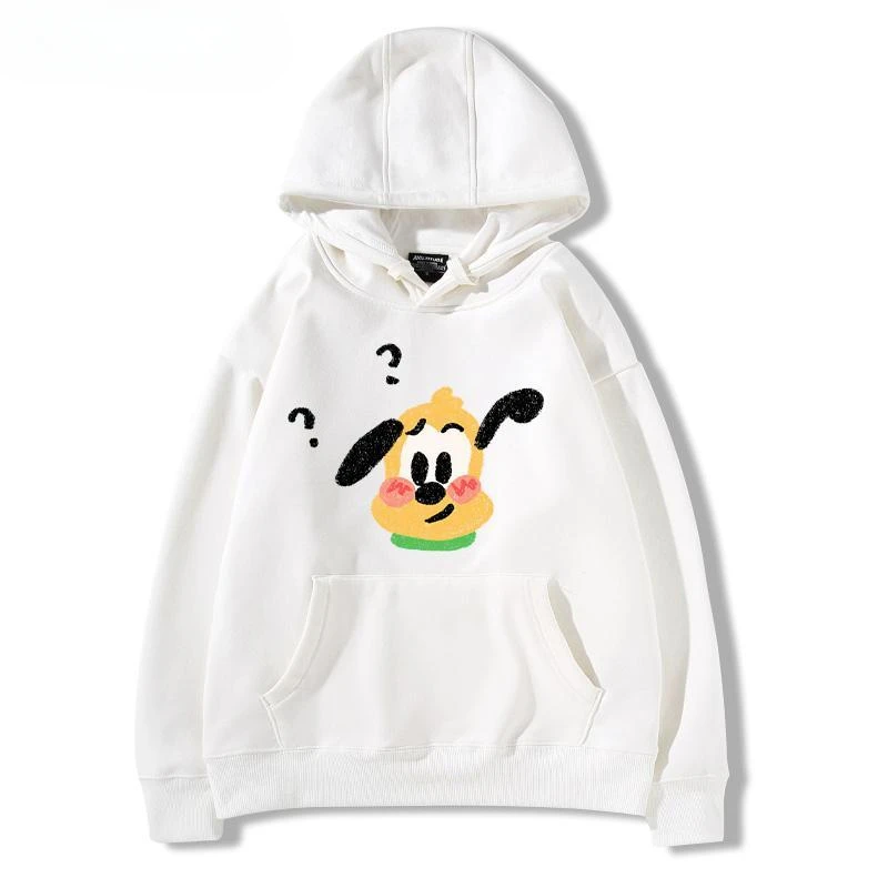 Mickey Mouse printed sweatshirt Kawaii Disney Mickey Minnie Goofy Goof hooded couple style fashionable and versatile casual top