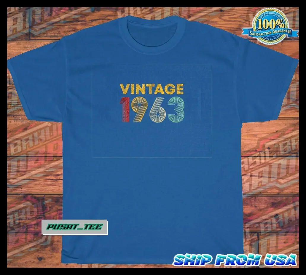 60th Birthday Classic 1963 t-shirt da uomo divertente americana taglia S-5XL