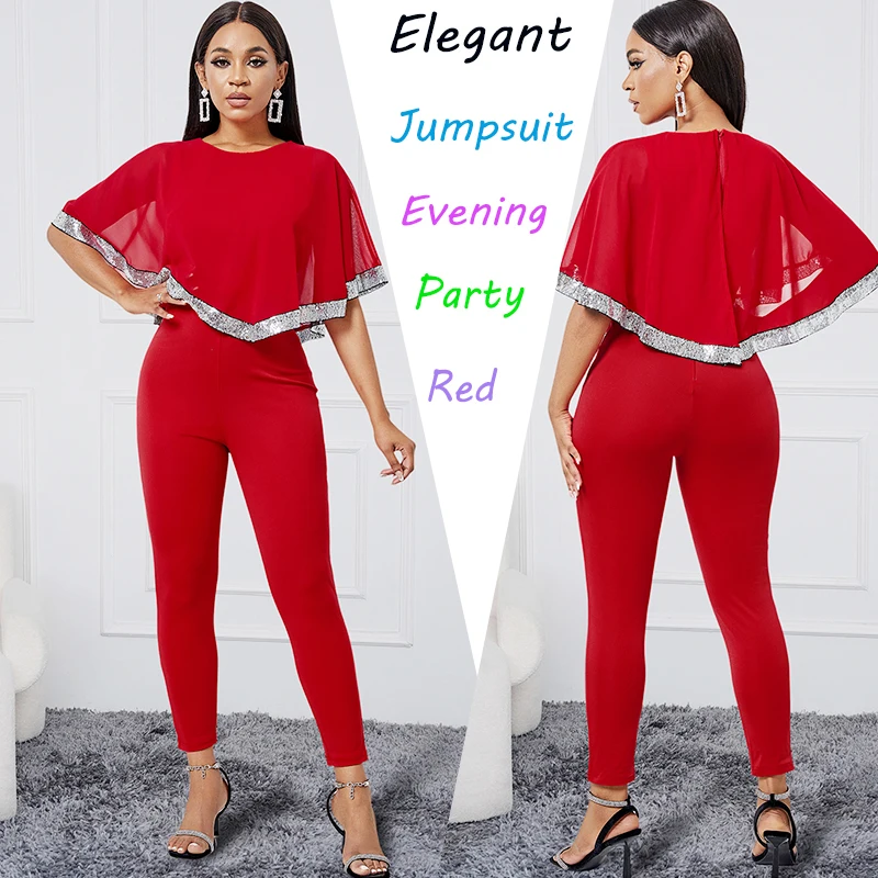 Conjunto de 2 piezas para mujer, traje de manga murciélago con lentejuelas, pantalones de lápiz ajustados simples, elegante, para fiesta, primavera
