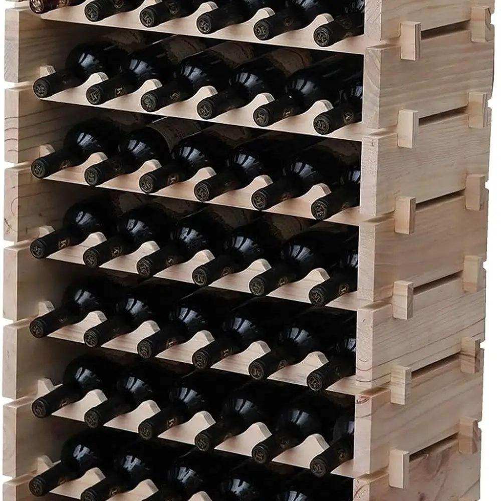 

Складная подставка для вина из массива дерева — вместимость 60 бутылок, натуральная отделка