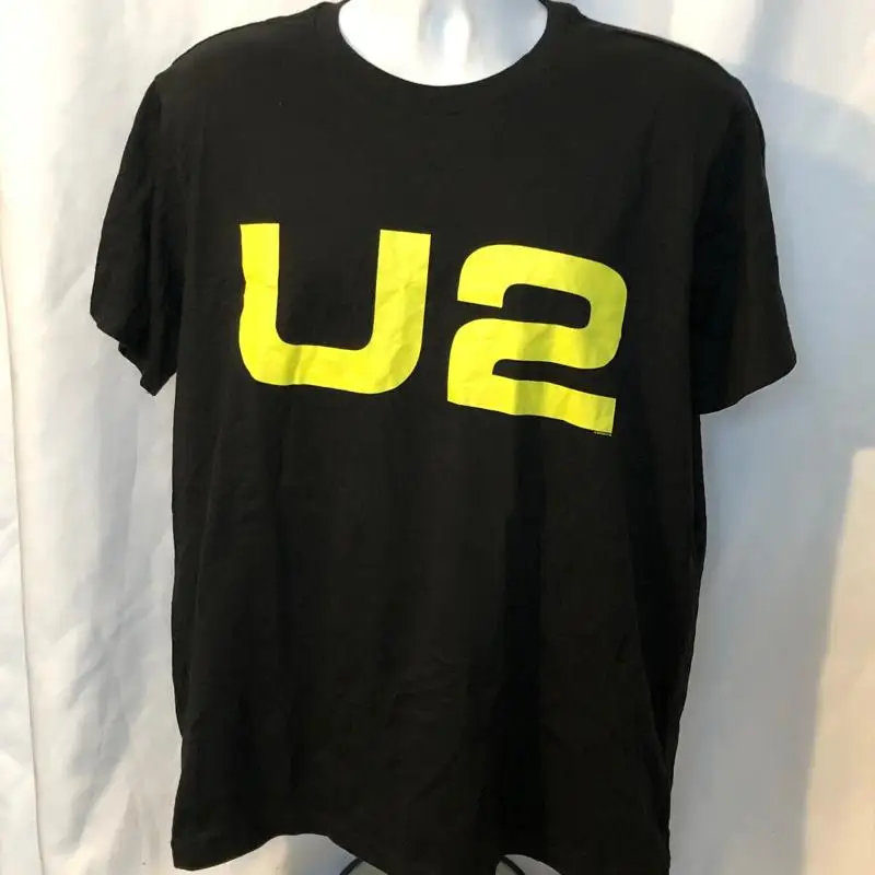 

Черная футболка с логотипом U2 2018, тур с принтом даты Xl