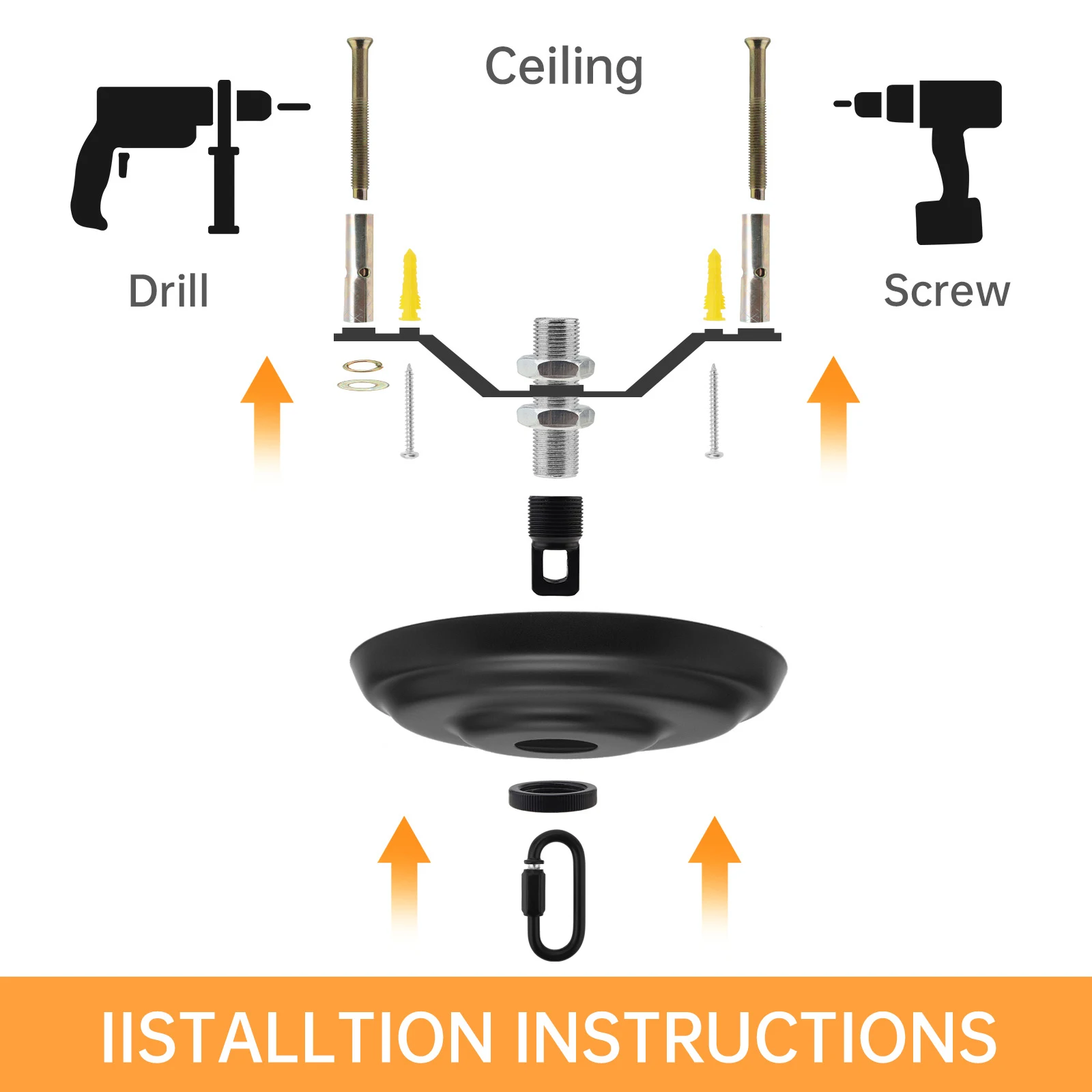 

Light Fixture Canopy Kit Swag Light Kit Pendant Light Fixture Mounting Bracket for Chandelier /Pendant Light with Mount Hardware