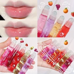 Moisturizing Transparent Lip Oil Fruit Roll-On Lip Balm Lip Primer Hydrating Lip Gloss Lip Care Cosmetics Contain Plant Squalane