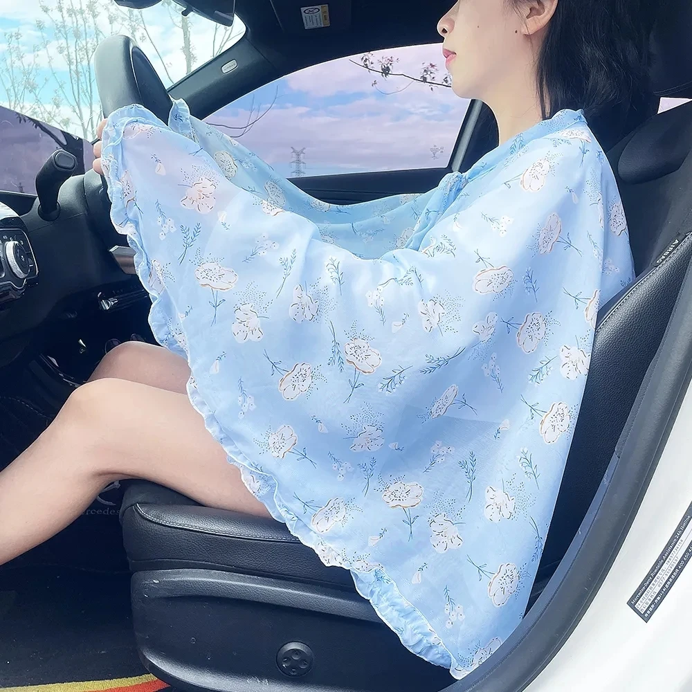 Womens Chiffon Shawl Flower Printed Cardigan Women Tops Chiffon Blouse Summer Sunscreen Cape Coats Femal Casual Ponchos