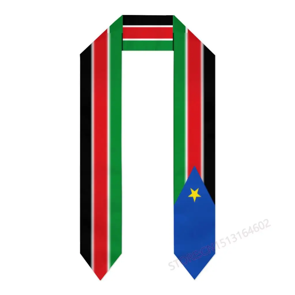 Custom Name Or Logo South Sudan Flag Scarf Graduation Stole Sash International Study Abroad Class of 2023 Shawl