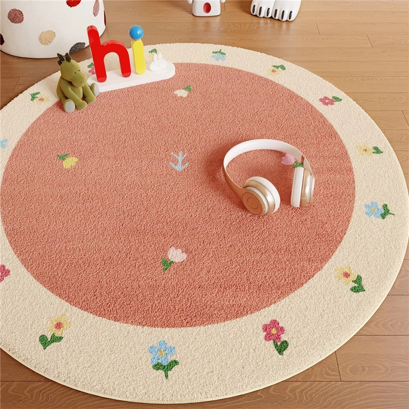 

Small Fresh Floral Pattern Home Anti Slip Foot Carpet Sweet Lovely Girl Room Decoration Floor Mat Bedroom Bedside Soft Floor Pad