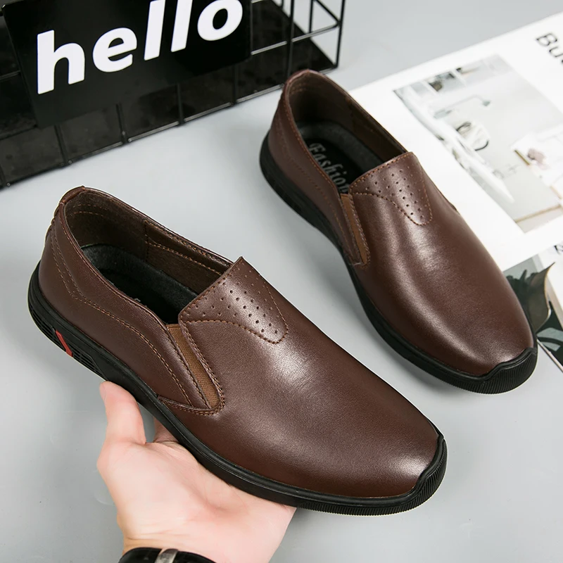 

Fashion Elegant Luxury Classic Casual Shoes Genuine Leather Men Loafers Slip-on Quality Breathable Comfortable Outdoor Footwear