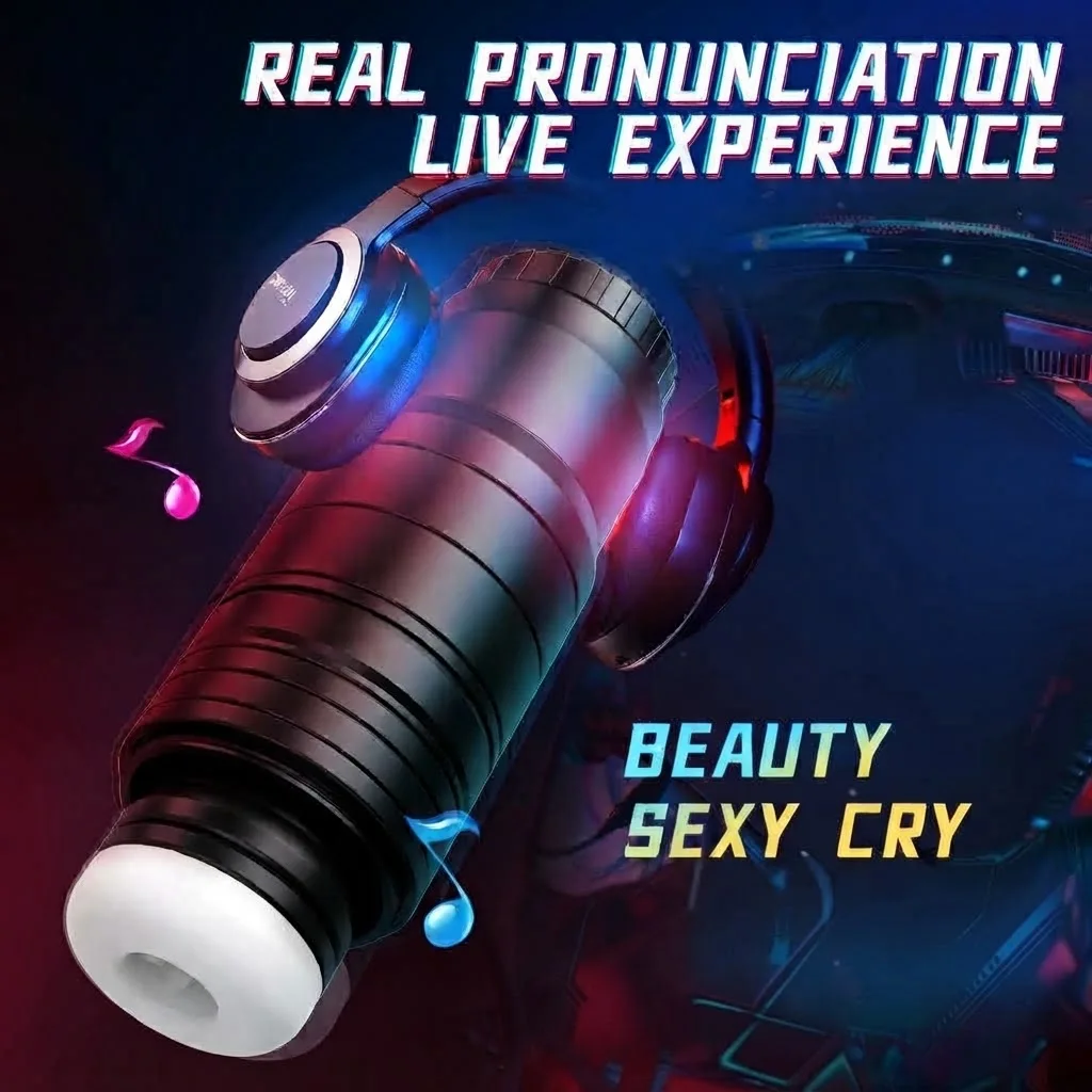Handheld Electric Male Masturbator with Automatic Thrusting, Multi-Frequency Vibration, Heating and Moaning Sound