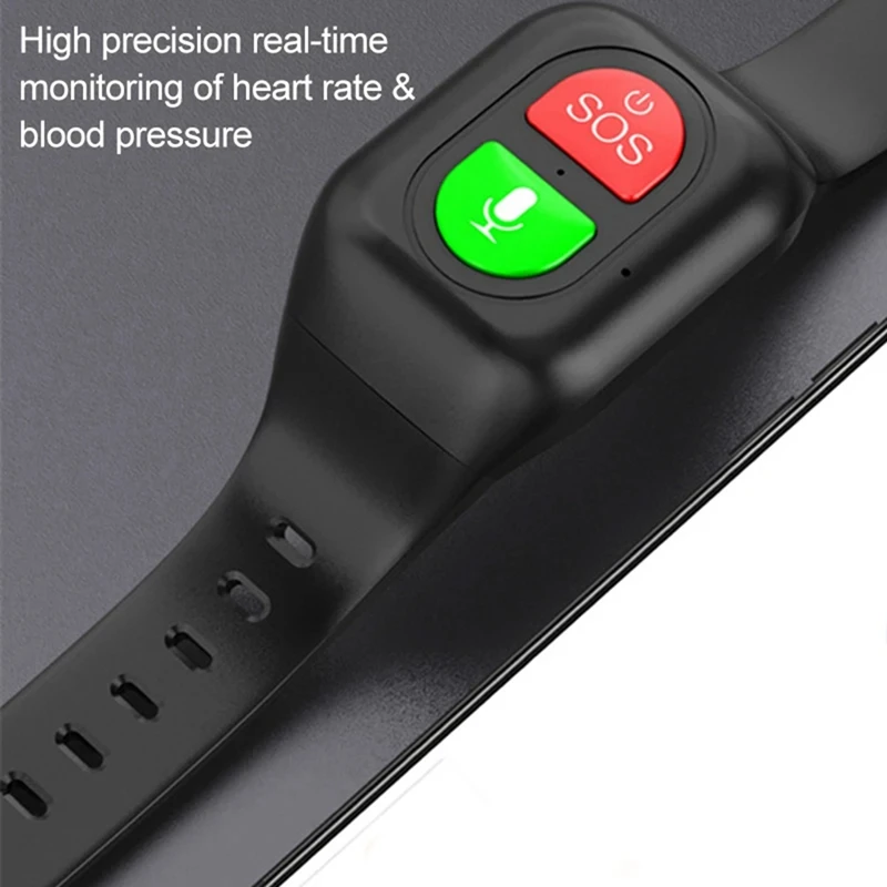 1 Piece Elderly Smart Watch 4G SOS Anti-Wandering Tracker Sports Bracelet Heart Rate Blood Monitor Emergency Alarm GPS Tracking