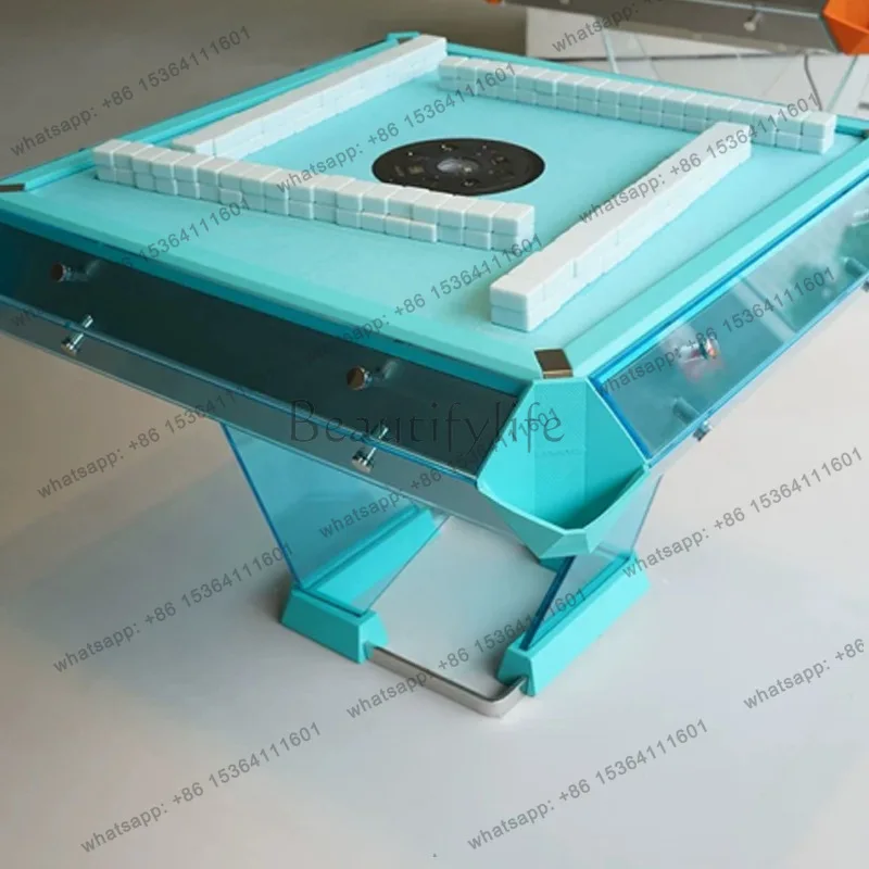 yj9 Light luxury glass mahjong machine Automatic household smart dining table Dual-purpose electric