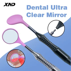 XND Dental Anti-fog Mouth Mirror Surface Exam Mirrors Metal Handle Reflectors Replaceable 12PCS Ultra-clear Mirrors