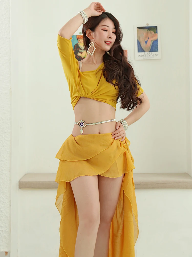 2023 新しい Sle ベリーダンス衣装女性の練習スーツ妖精 Sle オリエンタルダンスパフォーマンス服夏のトレーニング衣装