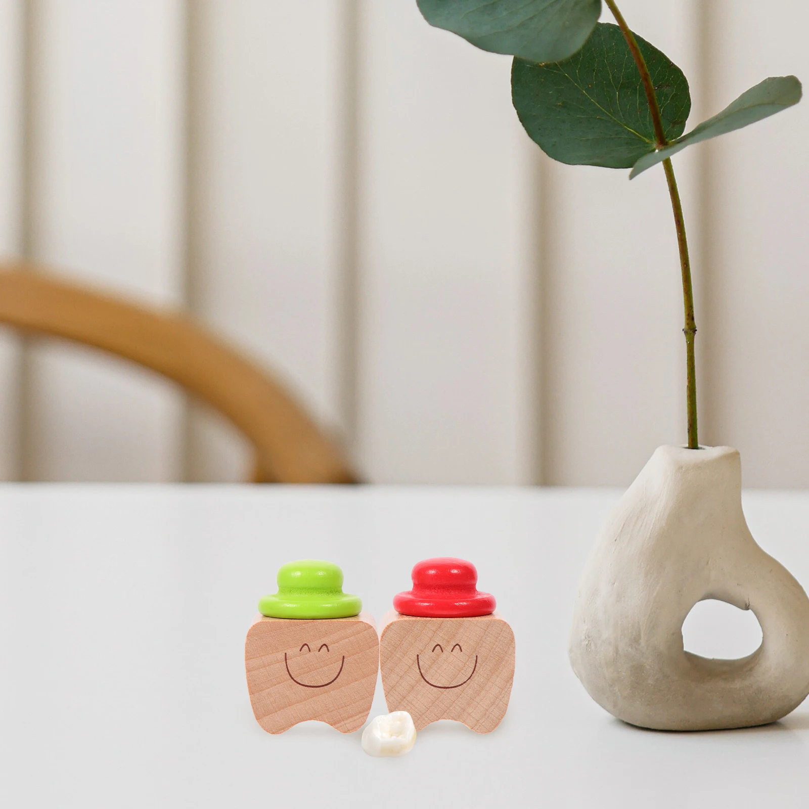 

2Pcs Teeth Baby Memorial Baby Memorial Bottle Container Wooden Holder Case Saver Keepsake ganizer Gift Idea Packaging Bottle
